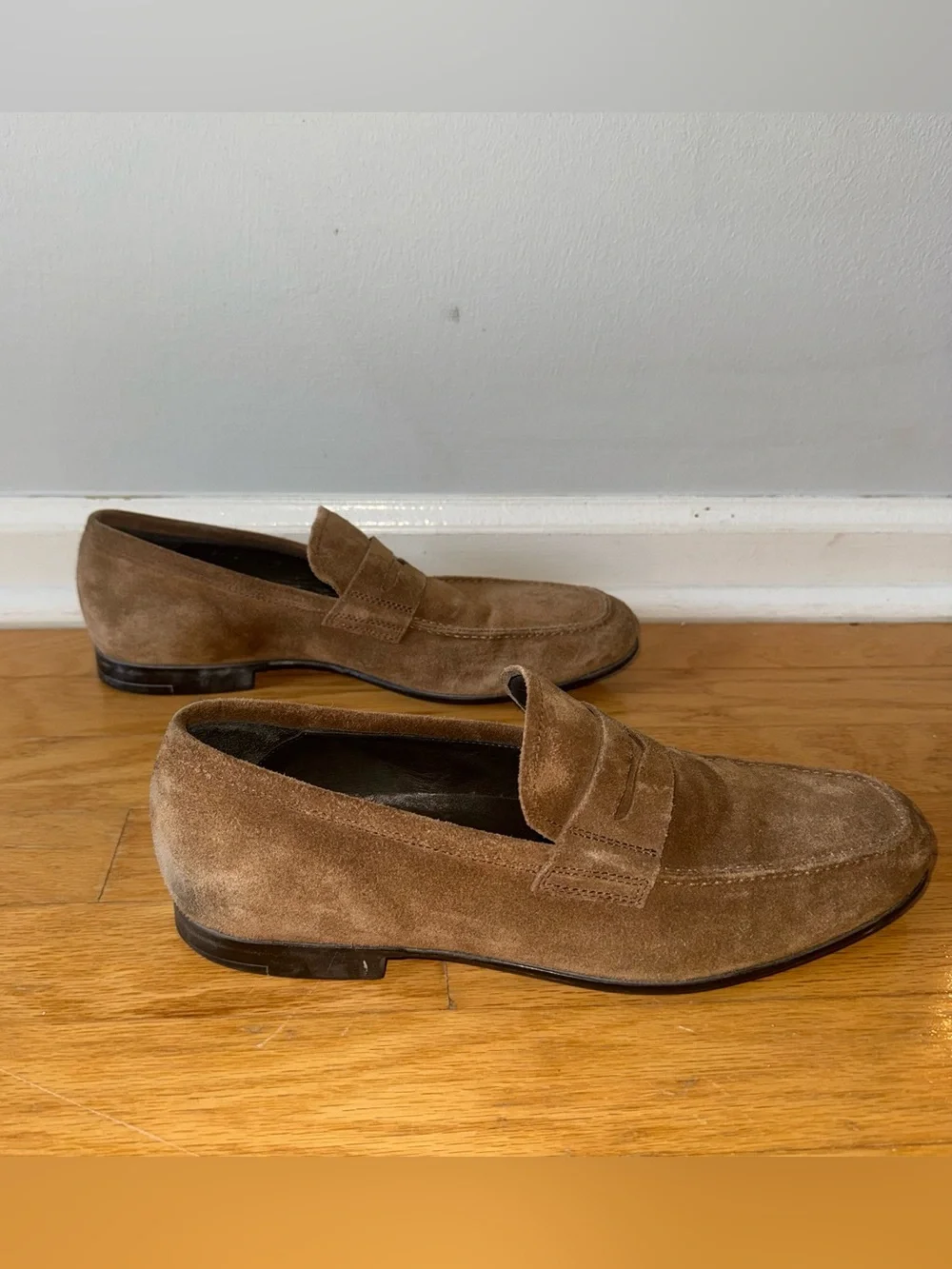 To Boot New York Adam Derrick Suede Penny Loafers NYC Map Sole Tan Brown Italy 8